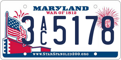 MD license plate 3AC5178