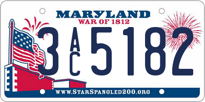 MD license plate 3AC5182