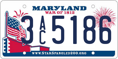 MD license plate 3AC5186