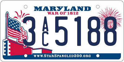 MD license plate 3AC5188