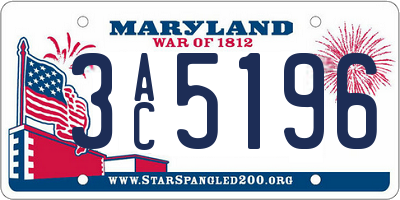 MD license plate 3AC5196