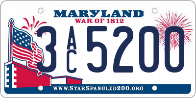 MD license plate 3AC5200