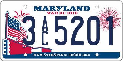 MD license plate 3AC5201