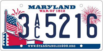 MD license plate 3AC5216