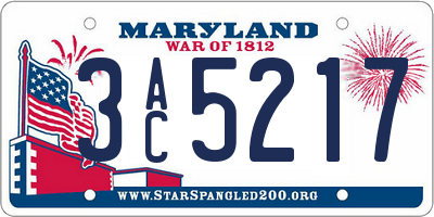MD license plate 3AC5217