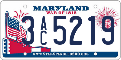 MD license plate 3AC5219