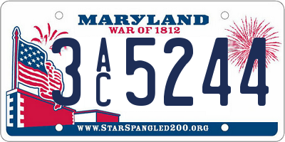 MD license plate 3AC5244