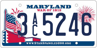 MD license plate 3AC5246