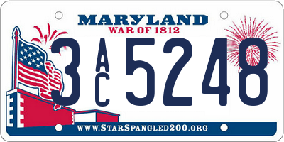 MD license plate 3AC5248