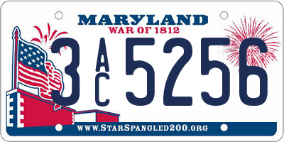 MD license plate 3AC5256