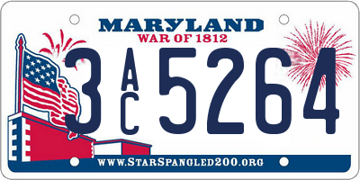 MD license plate 3AC5264