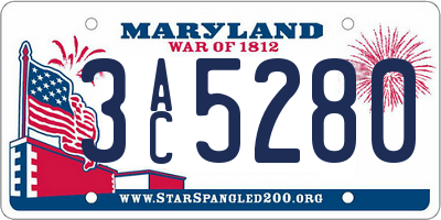 MD license plate 3AC5280