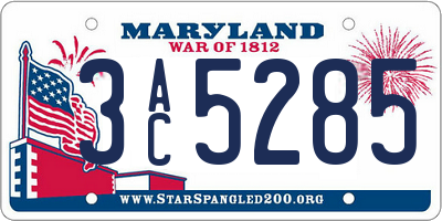 MD license plate 3AC5285