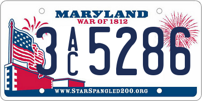 MD license plate 3AC5286