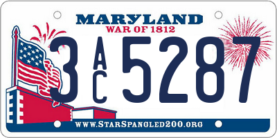 MD license plate 3AC5287