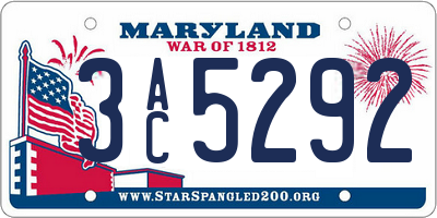 MD license plate 3AC5292