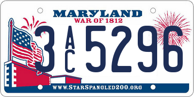 MD license plate 3AC5296