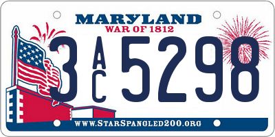 MD license plate 3AC5298