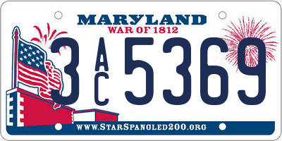 MD license plate 3AC5369