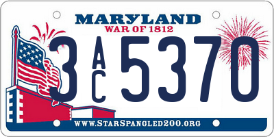 MD license plate 3AC5370