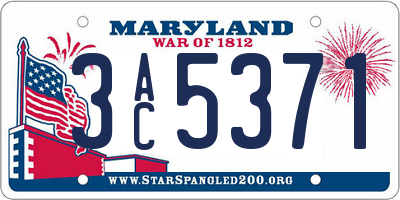 MD license plate 3AC5371