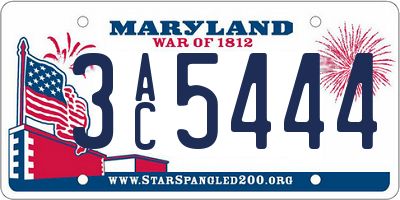 MD license plate 3AC5444