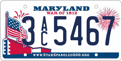 MD license plate 3AC5467