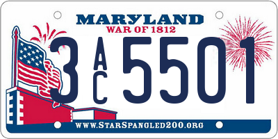 MD license plate 3AC5501