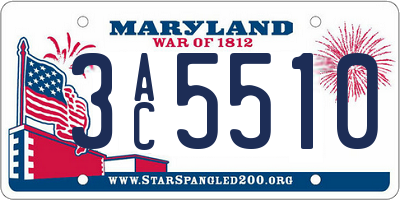 MD license plate 3AC5510