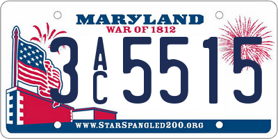 MD license plate 3AC5515