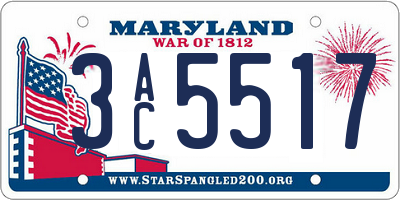 MD license plate 3AC5517