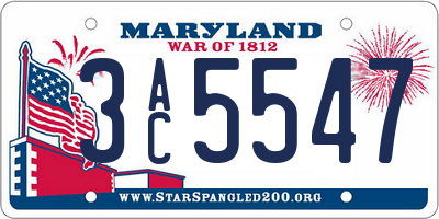 MD license plate 3AC5547