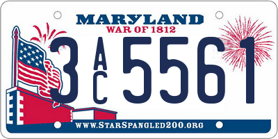 MD license plate 3AC5561