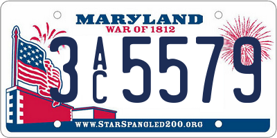 MD license plate 3AC5579