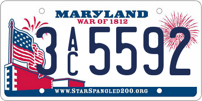 MD license plate 3AC5592