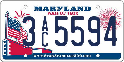 MD license plate 3AC5594