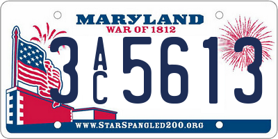 MD license plate 3AC5613