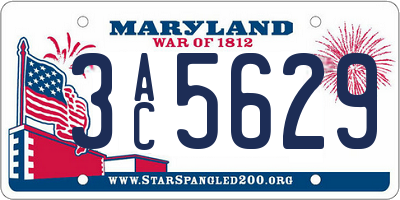 MD license plate 3AC5629
