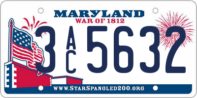 MD license plate 3AC5632