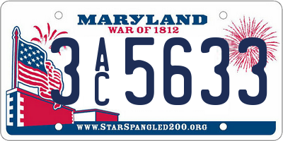 MD license plate 3AC5633
