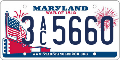 MD license plate 3AC5660
