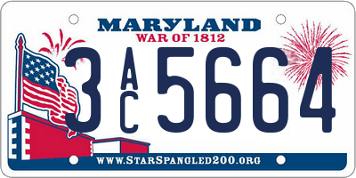 MD license plate 3AC5664