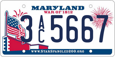 MD license plate 3AC5667