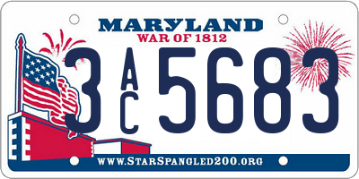 MD license plate 3AC5683