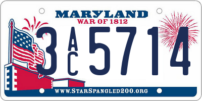 MD license plate 3AC5714