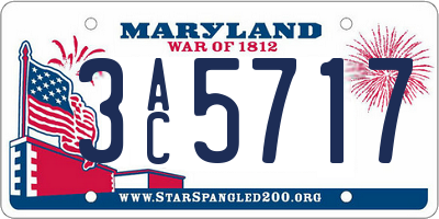 MD license plate 3AC5717