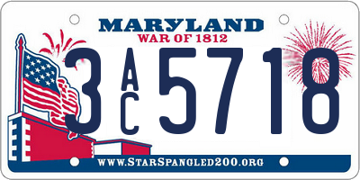 MD license plate 3AC5718
