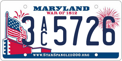 MD license plate 3AC5726