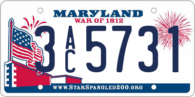 MD license plate 3AC5731