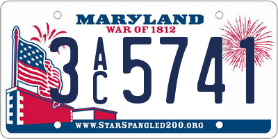 MD license plate 3AC5741